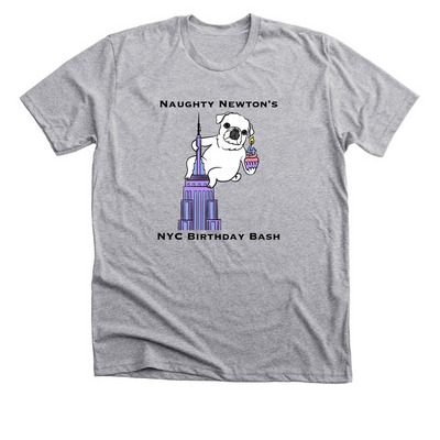 Naughty Newton?s Birthday Bash, a Athletic Heather Premium Unisex Tee