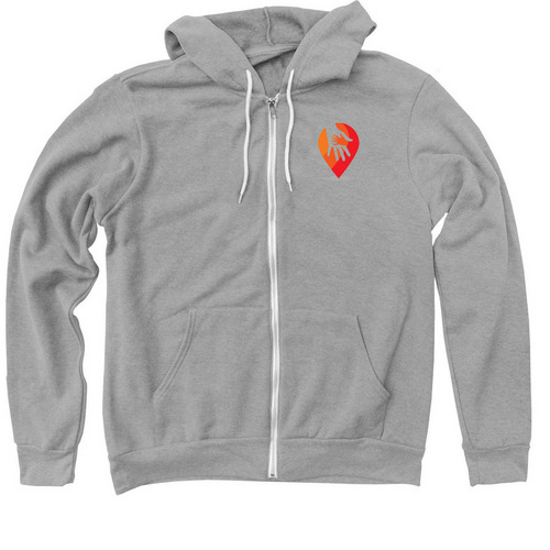 Institute Red Pinpoint Hoodie, a Athletic Heather Zip Up Hoodie