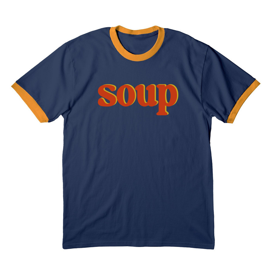 soup, a Navy/ Gold Cotton Ringer Tee