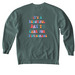 Le Bonheur Retro, a Blue Spruce Comfort Colors Crewneck Sweatshirt (back-view)