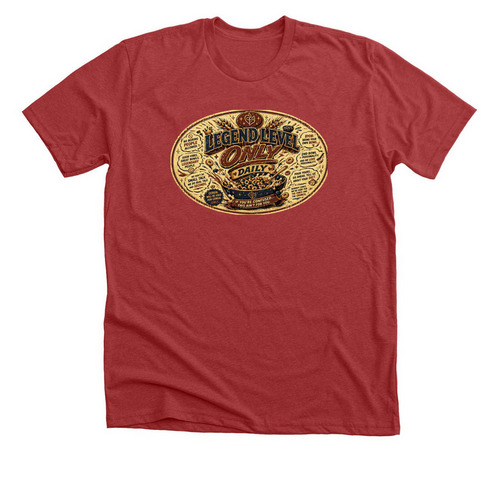 Legend Level Only., a Heather Canvas Red Premium Unisex Tee