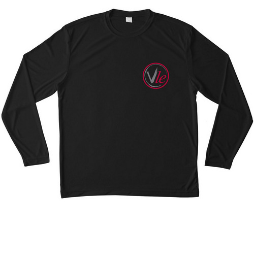 Learn. Connect. Lead., a Black Unisex Performance Long Sleeve Tee