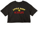 Little Shop Show Shirts, a Black Women?s Cropped Cotton Tee (back-view)