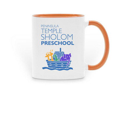 Two-Tone PTS Logo Mug, a Orange Two-Tone Ceramic Mug
