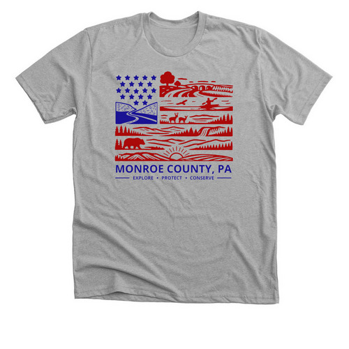 Monroe County Outdoors, a Athletic Heather Premium Unisex Tee