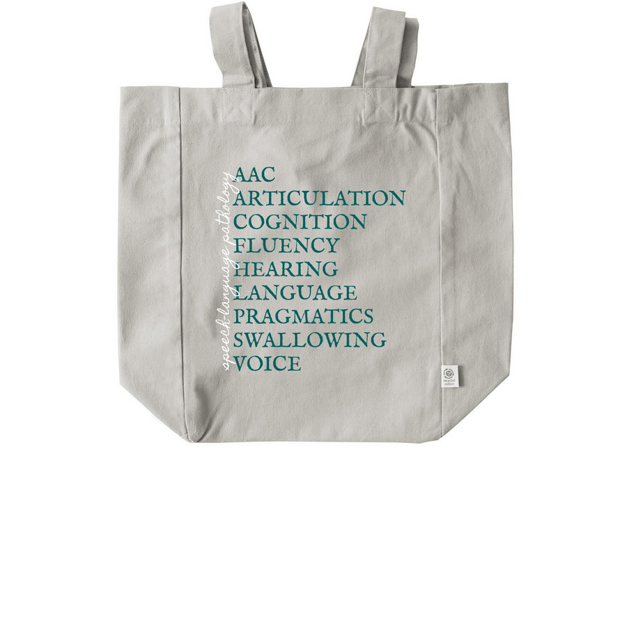 SLP Scope of Practice Tote Bag, a Natural Recycled Cotton Tote Bag