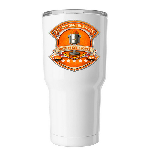 BLKOUT JONES TUMBLER, a White Insulated Tumbler