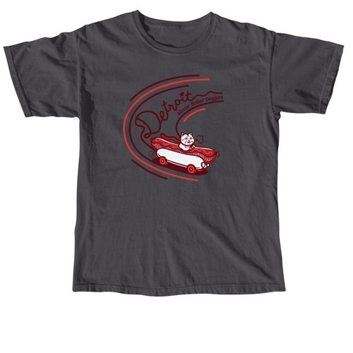 Detroit Allstar Roller Doggies, a Graphite Comfort Colors Unisex Tee