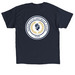 CAES Institute T-shirt, a Navy Classic Unisex Tee (back-view)