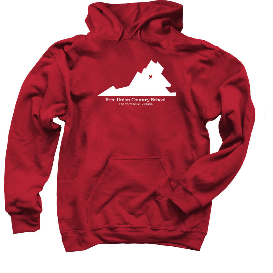 Youth Virginia Tops (colored), a Cardinal Red Pullover Hoodie