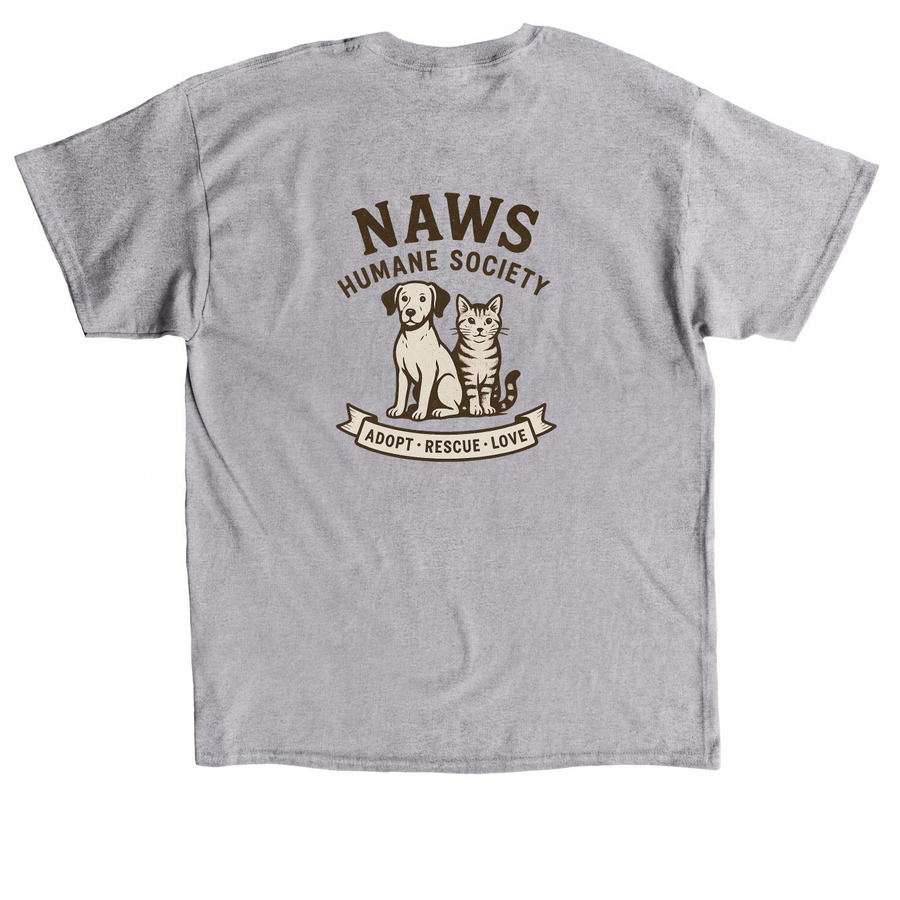 NAWS Vintage Design, a Sport Grey Classic Unisex Tee (back-view)