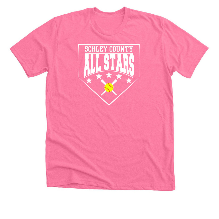 SC 10u All Stars Home Colors, a Neon Pink Premium Unisex Tee
