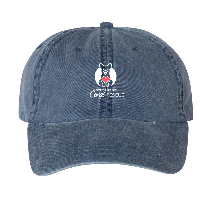 SJCR Hats, a Navy Printed Pigment Dye Baseball Cap