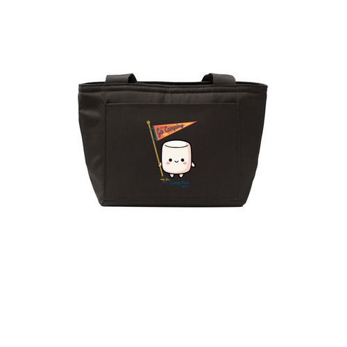 Let's Go Camping, a Deep Black Insulated Lunch Tote
