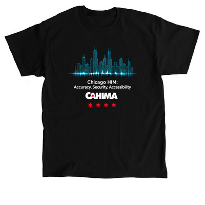 Chicago HIM Digital Skyline Shirt, a Black Classic Unisex Tee