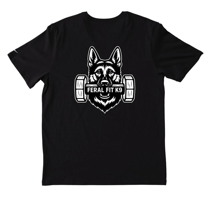 Feral Fit Canines Activewear, a Black Nike Dri-FIT Jersey Blend Performance Tee (back-view)