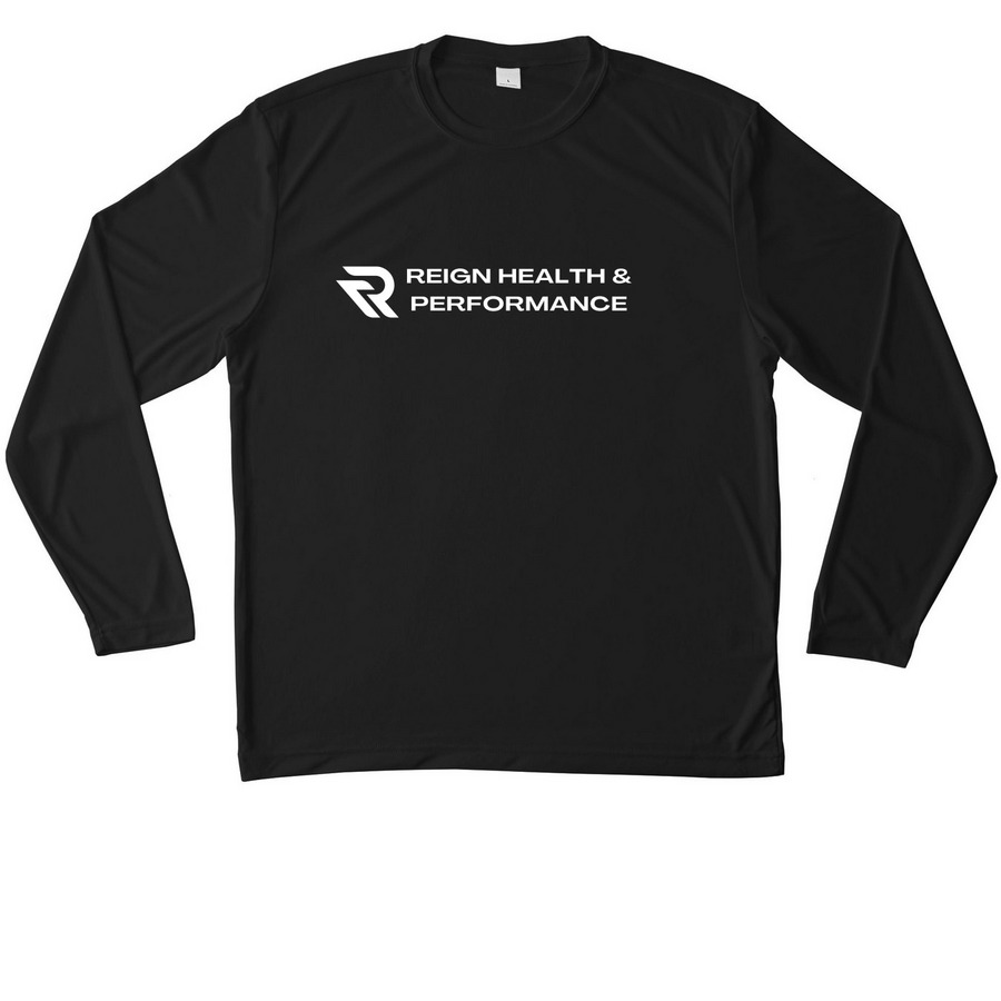 FALL 2025, a Black Unisex Performance Long Sleeve Tee
