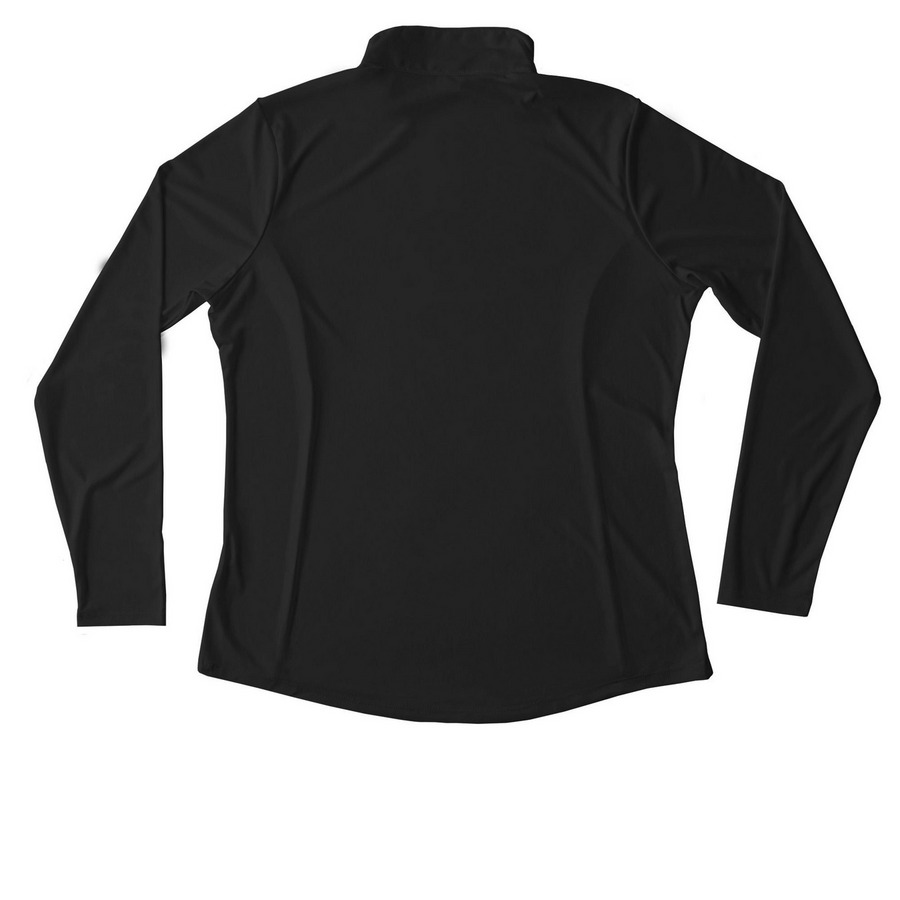Women Harvard Dance Shield Quartzerzip, a Black Women's Performance Quarter Zip Pullover (back-view)