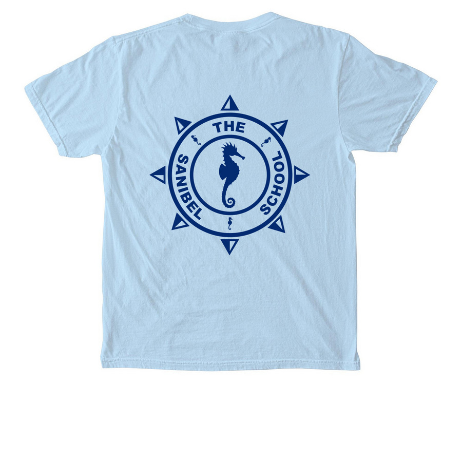 Relentless Positivity Pocket Tees, a Chambray Comfort Colors Pocket Tee (back-view)