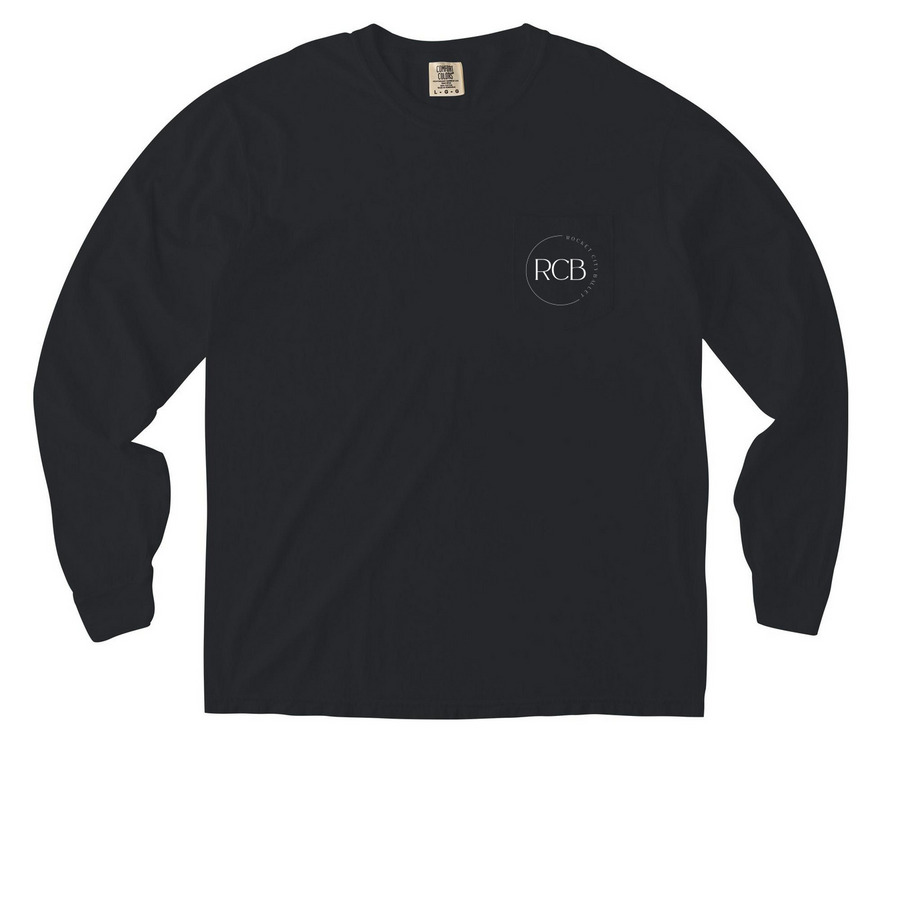 Pocket Tees, a Black Comfort Colors Long Sleeve Pocket Tee