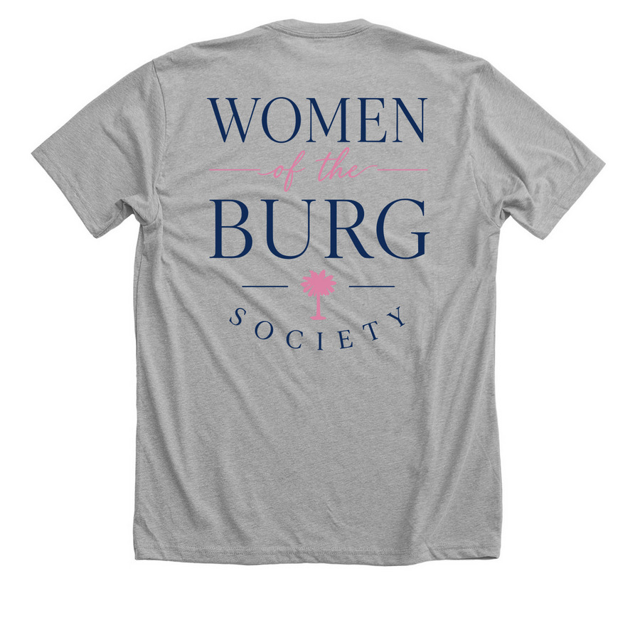 Women of the 'Burg Society, a Athletic Heather Premium Unisex Tee (back-view)