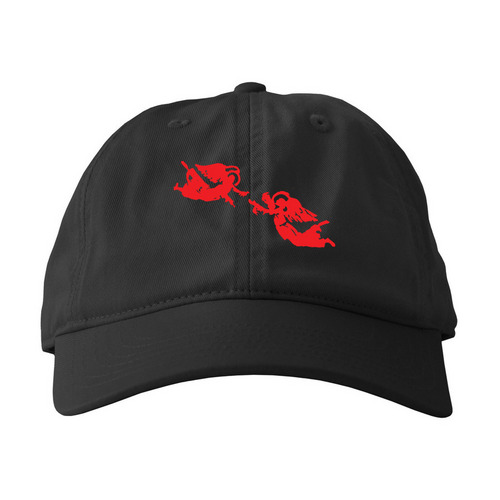 DIVINE INTERVENTION, a Black Printed Eco Baseball Cap