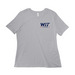WIT LADIES RED WIT BLUE, a Solid Athletic Grey Women?s Relaxed Cotton Tee