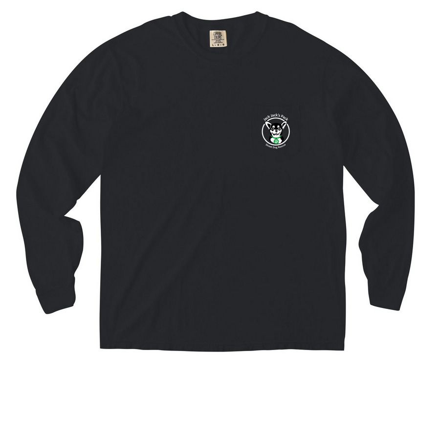 Pocket = Purpose, a Black Comfort Colors Long Sleeve Pocket Tee