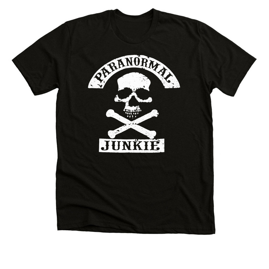 Paranormal Junkie, a Black Heather Premium Unisex Tee