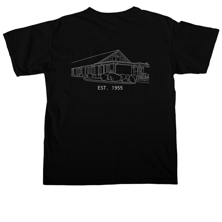 EST. 1955, a Black Comfort Colors Unisex Tee (back-view)