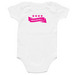 The Pink Agenda Stars | Baby, a White Infant Onesie (back-view)