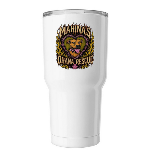 Mahina's Ohana Rescue ?hardcore? tumbler, a White Insulated Tumbler