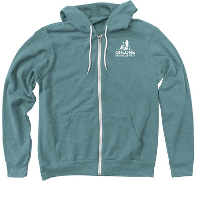 NEW Ohlone Humane Society LOGO!, a Heather Deep Teal Zip Up Hoodie