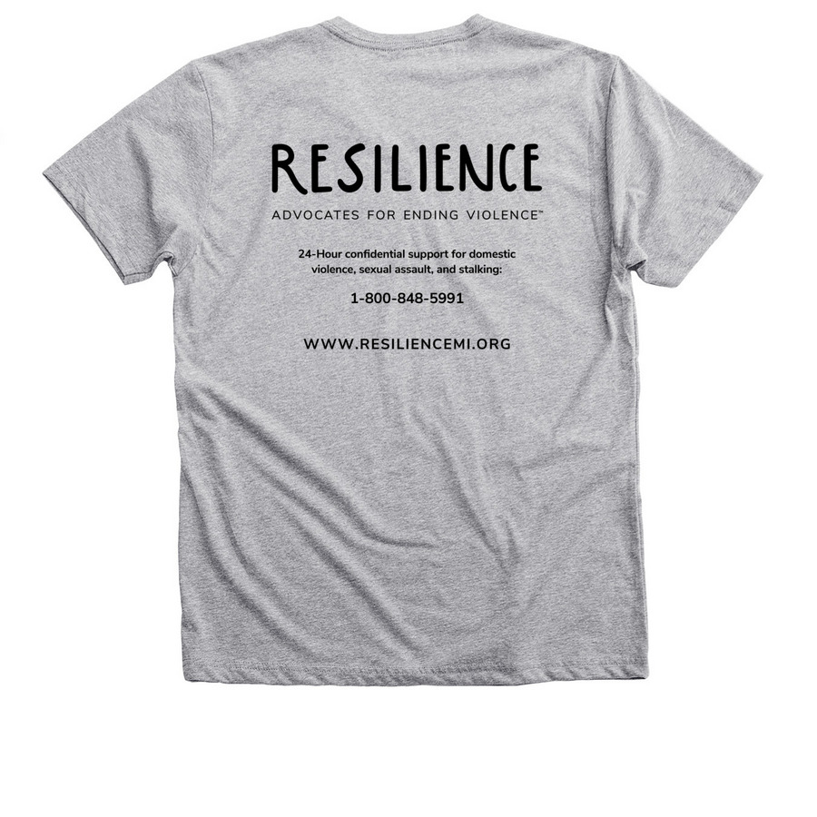 Believe Survivors, a Athletic Heather Premium V-Neck Tee (back-view)