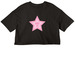 sabrinawood crop top, a Black Women?s Cropped Cotton Tee (back-view)