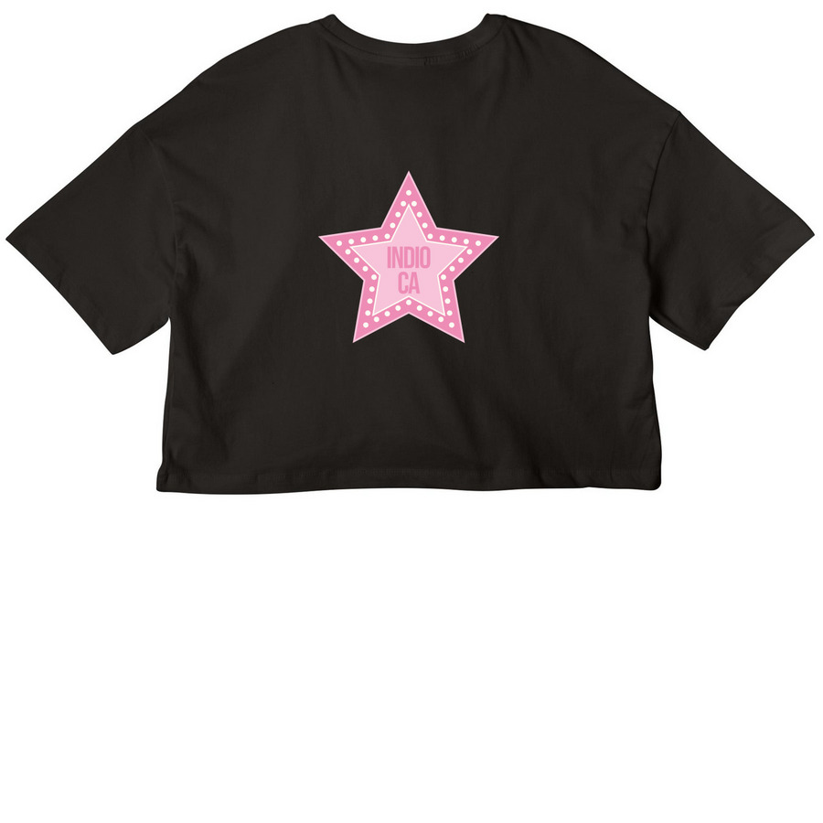 sabrinawood crop top, a Black Women?s Cropped Cotton Tee (back-view)