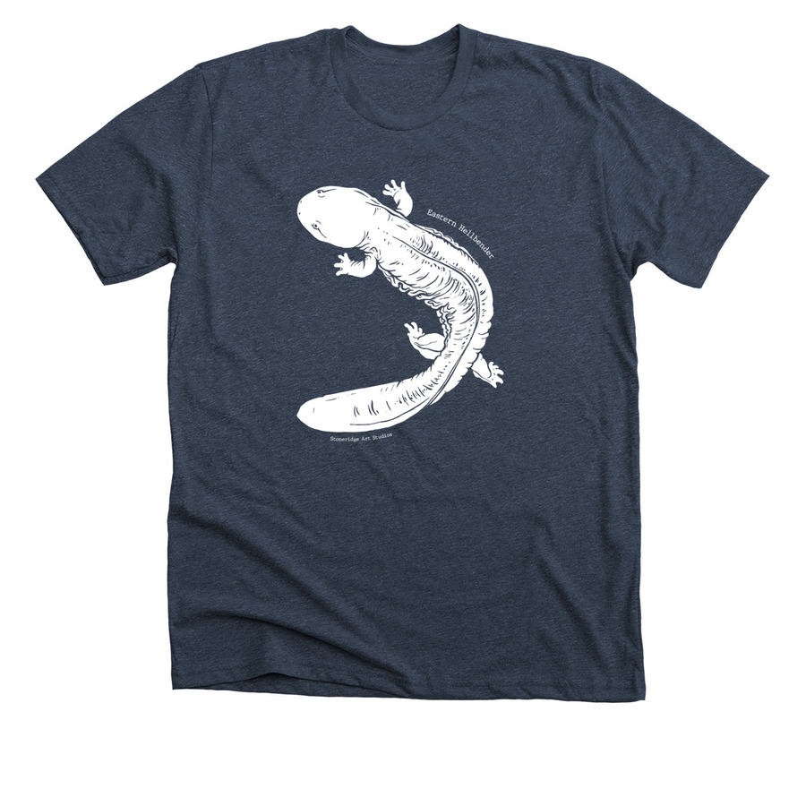 Hellbender&nbsp;, a Heather Midnight Navy Premium Unisex Tee