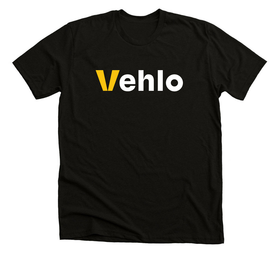 Vehlo - Shirts, a Solid Black Blend Premium Unisex Tee