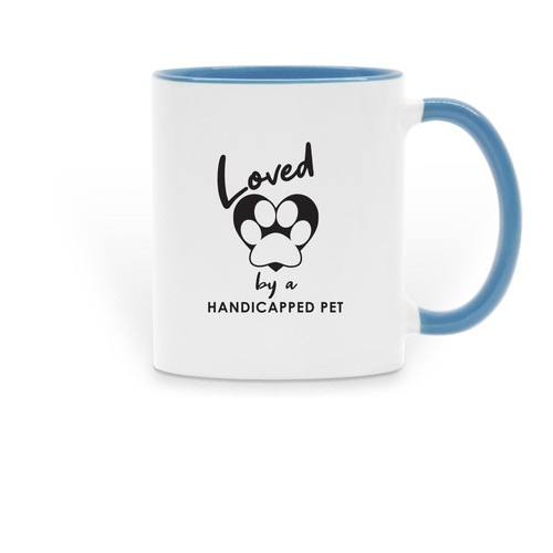 Drink Up The Love, a Light Blue Two-Tone Ceramic Mug
