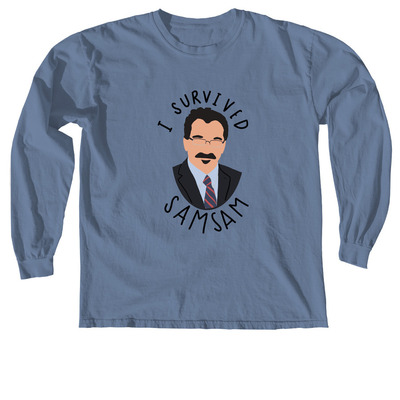 I Survived Samsam, a Blue Jean Comfort Colors Long Sleeve Tee