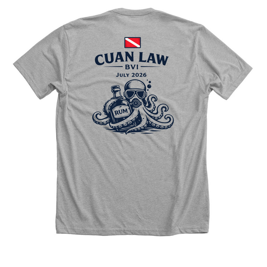 Unisex Navy Logo, a Athletic Heather Premium Unisex Tee (back-view)