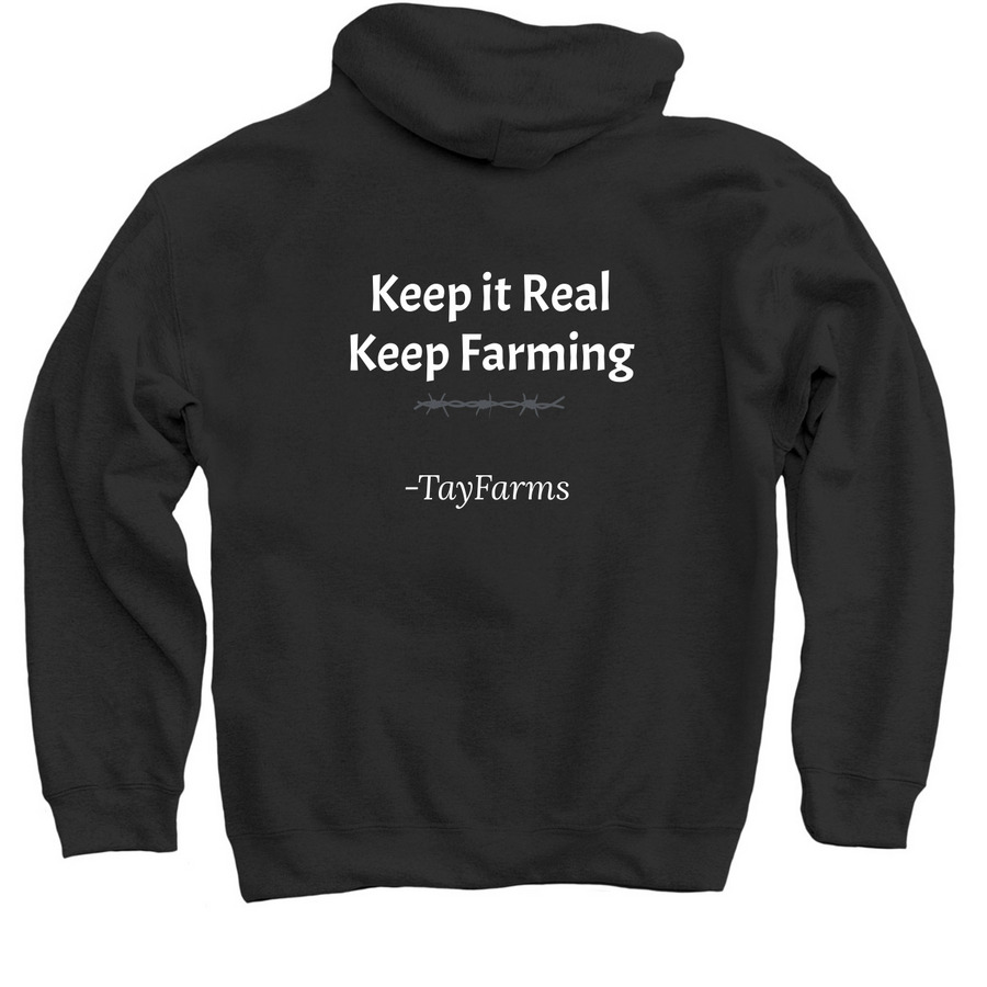 Farm strong, a Black Pullover Hoodie (back-view)