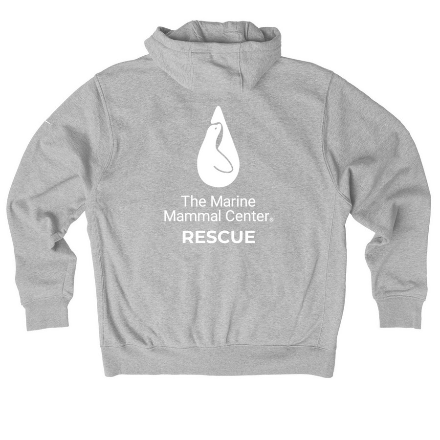 Rescue Hoodie - Retail, a Dark Grey Heather Nike Club Fleece Zip Up Hoodie (back-view)