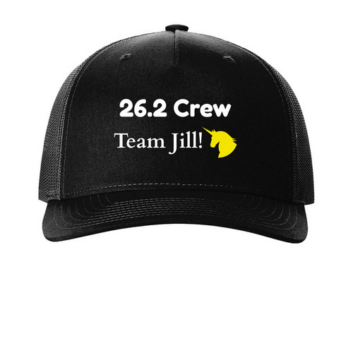 26.2 Crew Hats, a Black Printed Five-Panel Trucker Cap