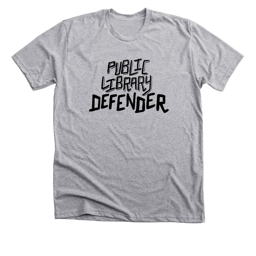 Library Defender, a Athletic Heather Premium Unisex Tee