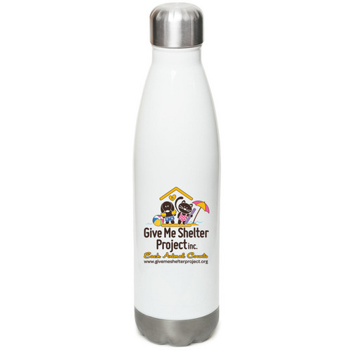 GMSP - Summer Logo Water Bottle, a White Stainless Steel Water Bottle