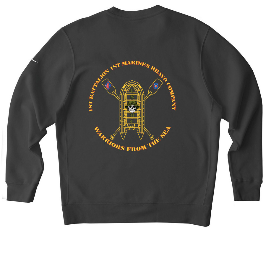 Warriors From the Sea&nbsp;"ACTIVEWEAR"&nbsp;Light Prnt, a Anthracite Nike Club Fleece Crewneck Sweatshirt (back-view)