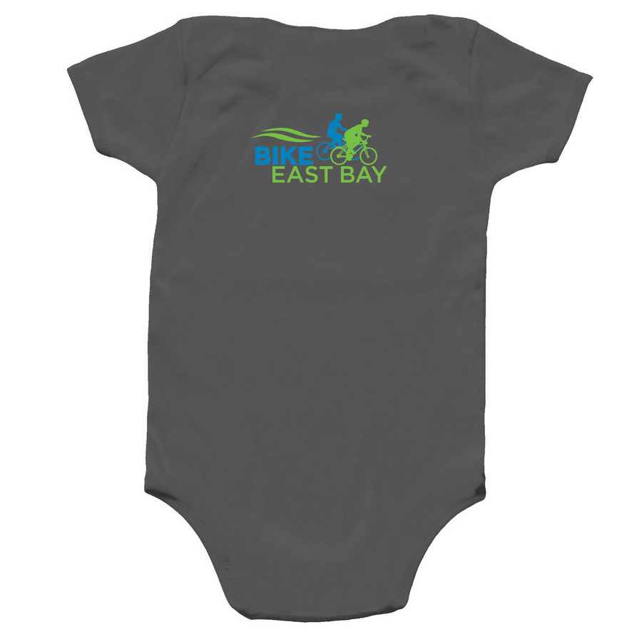 Radical Bike Lobby Onesie, a Charcoal Infant Onesie (back-view)