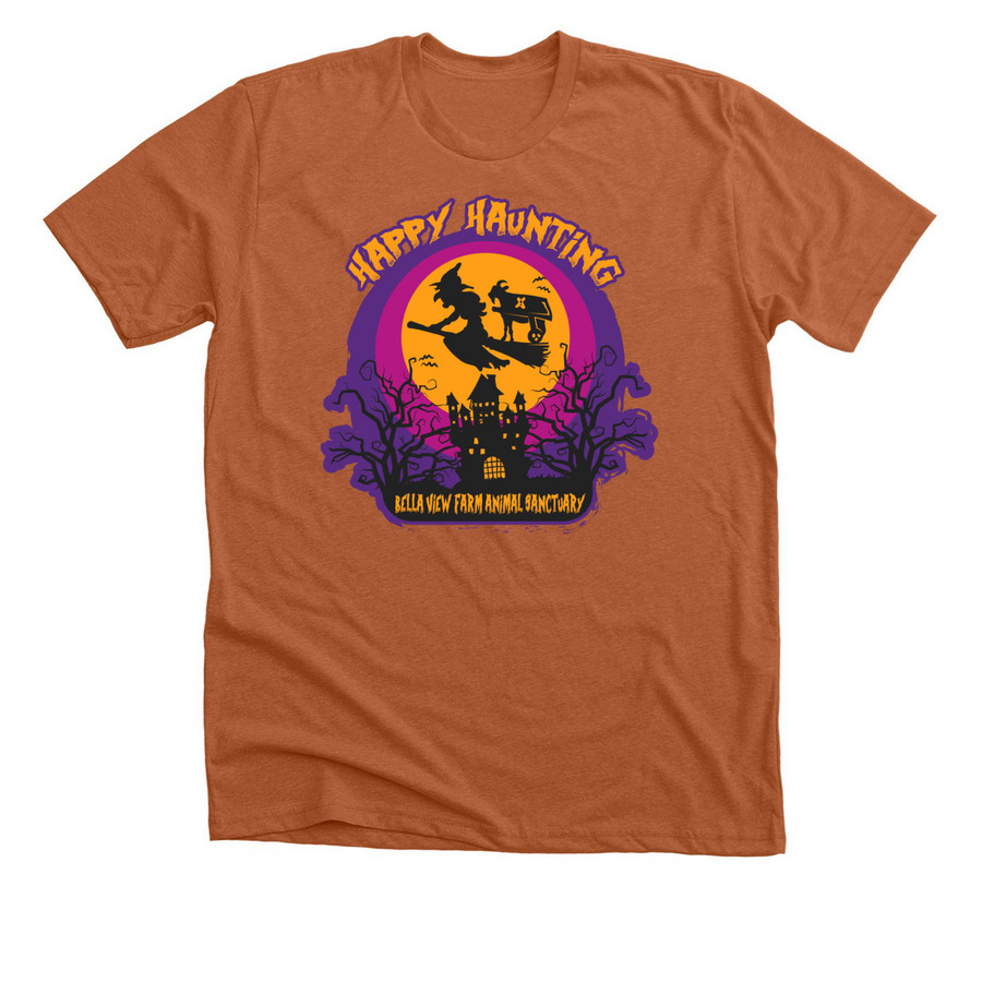 Happy Haunting, a Heather Autumn Premium Unisex Tee