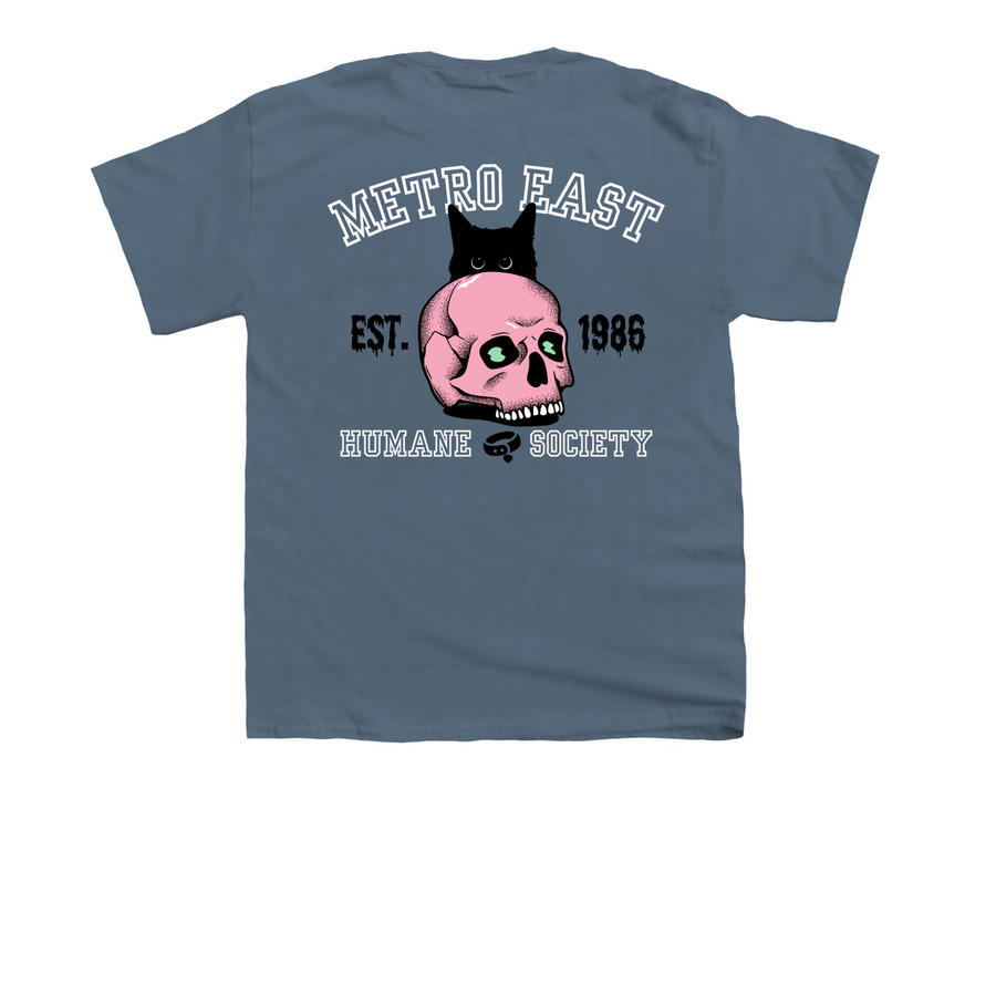 Black Cat Varsity Tee, a Indigo Youth Unisex Tee (back-view)